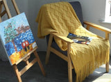 Blanket Cuddly blanket Soft blanket Soft knitted wool blanket Fringed blanket Cute blanket V1188-MS-313-0865