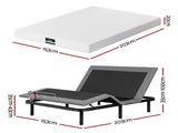 Artiss Queen size bed frame & Giselle Bedding Mattress Queen Combo, adjustable bed Base for Snoring EAB-8183-PURE-20-Q