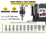 Magnetic Drill, 1100W 1.57" Boring Diameter, 2697lbf/12000N Portable Electric Mag Drill Press with V952-JBLJ11PCS220V027EV3