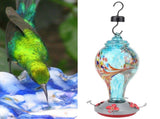 Colorful Painting Glass Bird Feeder Garden Courtyard Outdoor Hummingbirds Water Feeding ToolT2 V1294-YM0901-3111200116712