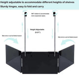 Black Trifold Self Hair Cutting Mirror with Adjustable Hooks - 3-Way Folding Mirror for Barber Use, V888-ELOSUNG50672