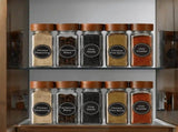 12 Pack Jars, Square Glass Jars With Bamboo Lids And Labels, Funnel And Brush For Kitchen V1237-ZY-807-050