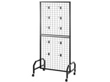 3 Packs Grid Wall Panels, 600 x 1640mm Wire Grid Panels Display Rack, Movable Art Display Shelf with V952-LSWGQ6070INC9Q86I001V0