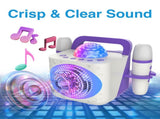 Laser Kids Disco Karaoke with Two Mics White V1031-SP-KKALWH-386