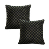 SOGA 2X 45cm Urban Light Luxury Pillow Dark Night Green Checkered Square Throw Pillow FRENCHCUSHION238X2