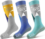 OutdoorMaster Merino Wool Ski Socks for Kids Boys & Girls Thermal Winter Warm Snowboarding Cold V1168-KID-SCO-3-GYBM-M