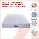 Palermo Contour 20cm Encased Coil King Mattress CertiPUR-US Certified Foam V63-818763