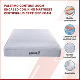 Palermo Contour 20cm Encased Coil King Mattress CertiPUR-US Certified Foam V63-818763