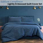 Ardor Eddison Cornflower Light Quilted Embossed Quilt Cover Set King V442-INT-QUILTCS-EDDISON-CORNFLOWER-KI