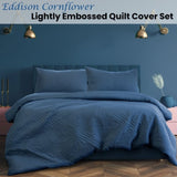 Ardor Eddison Cornflower Light Quilted Embossed Quilt Cover Set King V442-INT-QUILTCS-EDDISON-CORNFLOWER-KI