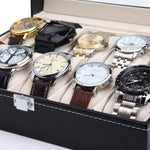 Black PU Leather Watch Organizer Display Storage Box Cases for Men & Women V178-84574