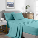 Royal Comfort Bamboo Cooling 2000TC Sheet Set - King Single-Aqua ABM-205662