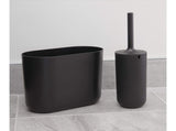 "Design Slim Oval Plastic Waste Basket, The Matte Black SMALL WASTE CAN STURDY BASE V1192-AZ-W-16994