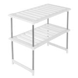 2-Tier Under Sink Rack Stainless Steel Expandable Storage Organizer Kitchen Shelf Holder V1294-YM0901-3117200157011