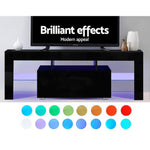 Artiss Entertainment Unit TV Cabinet LED 130cm Black Elo FURNI-L-TV130-BK