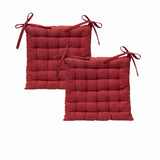 J Elliot Home Set of 2 Outdoor 100% Cotton Chair Pads 40 x 40 cm Solid Red V442-IDC-CHAIRPAD-SETOF2COTTONSOLID-RED-SQ