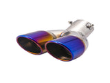 Inlet Dual Exhaust Muffler ,Chrome Exhaust ,Universal Bolt-On Double Tube Exhaust Muffler V1192-AZ-W-3181