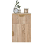 PORTO BEDSIDE TABLE - NATURAL OAK - SLIM - PULL BRASS V164-ECS13STB03G