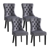 1 Set of 4 Artiss Dining Chairs Grey Velvet UPHO-C-DIN-1061-GYX4