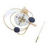 Wall Clock for Living Room Decor with Swinging Gold Pendulum Easy Reading Stainless Steel Alloy V1294-YM0901-3115240035411
