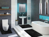Summercome 3 Pcs Bathroom Rugs, Leaves Bath Mat Toilet Mats, Soft Comfortable Non-Slip Bathroom Rug V1189-WXFWAL-20260319-01598