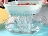 Vegetable Draining Basket Double Layered Plastic Food Fruit Bowl and Strainer Set for Kitchen V1294-YM0901-3117230354211