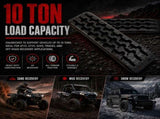 2x 10 Ton 4WD Car Recovery Tracks Sand Mud Snow Traction Boards Off-Road Device Mat V379-REVTRCK001
