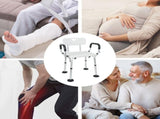 Shower Seat Bath Chair Adjustable Height Non-Slip Shower Bathtub Seat with Padded Arms Removable V985-BATHSEAT