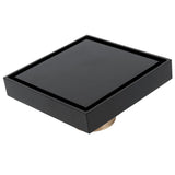 Black Shower Floor Drain Copper Floor Drain Strainer for Kitchen Bathroom Balcony 10x10cm V1294-YM0901-3112210047711