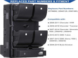 Driver Side Power Master Window Switch, Compatible with Chevy Silverado/Chevrolet V1258-DP02-WO-996
