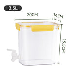 Cold Water Kettle Large Capacity Thicken Faucet Sealed Drink Storage Pot for Kitchen Yellow3.5L V1294-YM0716-3118220167114