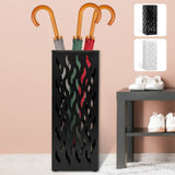 Rectangular Black Metal Umbrella Stand Holder - Space-Saving Design, 16.5x16.5x42cm V178-59216