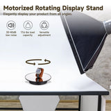 Motorized Rotating Display Stand, 7.9" Electric Rotary Holder with Mirror Glass Surface, Automatic V1369-AZ3-W-08899