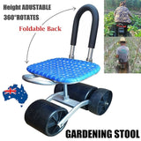Gardening Seat Portable Height Adjustable Folding Stool With Kneeling Pad For Comfortable Garden V63-840571