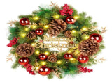 50cm Xmas Wreath Artificial Decorative Front Door Hanging Wreath with Light for Holiday Home Decor V1294-YM0901-240713FB01-3