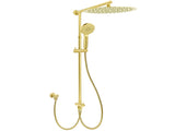 WELS Brushed Gold Large Round Shower 12" Head 3 Mode Handheld Rose Sliding Rail Arm Set V1233-SC842GHR002M4CGKSR112G