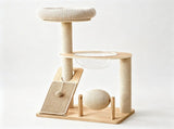 Rubber Wood & Acrylic Cat Tree V1408-W3