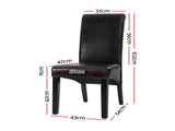 Artiss Dining Chairs Set of 2 Leather Parsons Chair Black UPHO-C-DIN-1016-BKX2