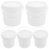 5-Pack White Plastic Utility Buckets with Handles, Water Buckets for Household, Gardening, Outdoor V1192-AZ-W-22562