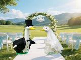 Porch Goose Outfits Outdoor Statue Wedding Set Bride & Groom Outfits for 23" Lawn Goose, Porch V1369-AZ3-W-15291