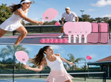 Pink Fiberglass Pickleball Paddle Set - 4 Minimalist Paddles, 8 Balls, and 2 Carry Bags for Outdoor V888-ELOSUNG47346