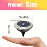 solar ground disk lights, outdoor lighting Australia, 8 LED lights, stainless steel solar lights, V1106-124-56785-WAR-16PCS