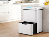Devanti 72L Sensor Bin Rubbish Bins 4-in-1 Compartment Stainless Steel Trash Can White SB-E-3C-72L-WH