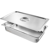4 Pack Hotel Pans, Full Size Anti-Jam Steam Pan with Lid, 0.8mm Thick Stainless Steel Steam Table V952-11QCCPYG4YCSH7PULV0