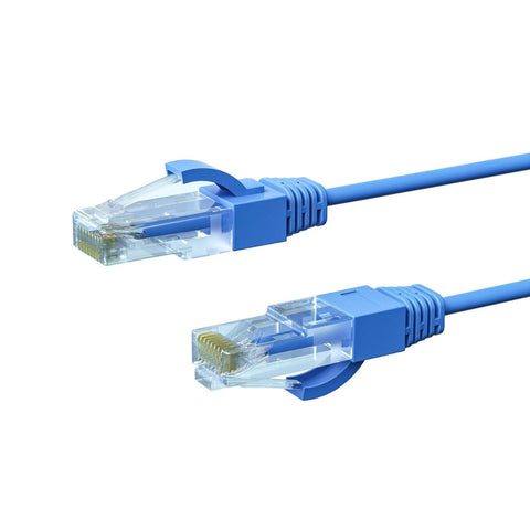 0.5m CAT6A THIN U/UTP LSZH 28 AWG RJ45 Network Cable 50 Pack Blue 004.650.0001.50PACK