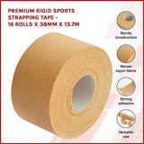 Premium Rigid Sports Strapping Tape - 16 Rolls x 38mm x 13.7m V63-825901