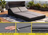 Gardeon Outdoor Day Bed Sun Lounge Setting Wicker Lounger Patio Furniture ODF-SUNBED-BS23-BK-AB