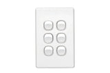 C2000 Series 10A 6 Gang Vertical Flush Switch, White Electric V1202-V1-CLIC2036VAWE