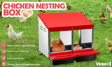 VaKa Chicken Hen Coop Hutch 2 Hole Inside Outside Roll Away Lay Egg Nesting Box V465-V51003