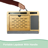 CARLA HOME Bamboo Laptop Lap Desk with Cushion and Angle Adjustable for Office and Home V178-36066